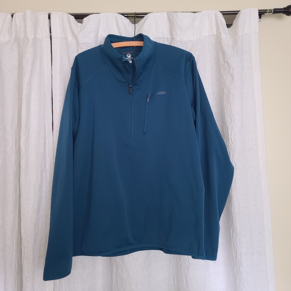 Merrell 1/4 zip in dark teal. Like new condition sz xl
